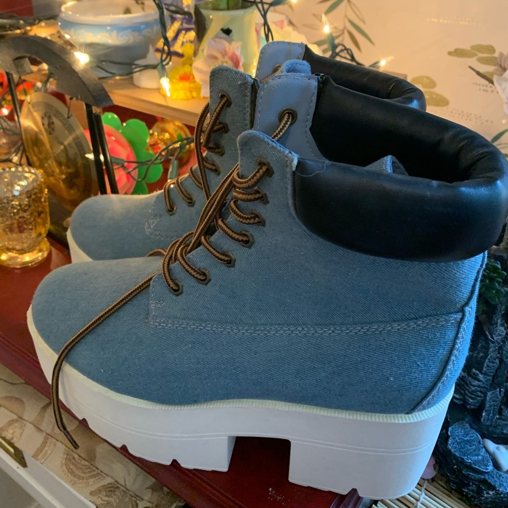 Dolls Kill Denim Platform Boot Sneakers